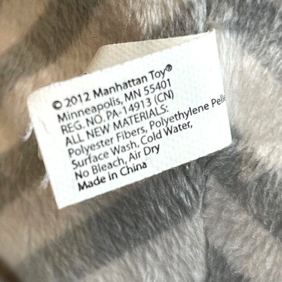 Giggle Baby Hippo Plush Gray White Striped Soft Cuddly Weighted Pellets 15" - Picture 12 of 12